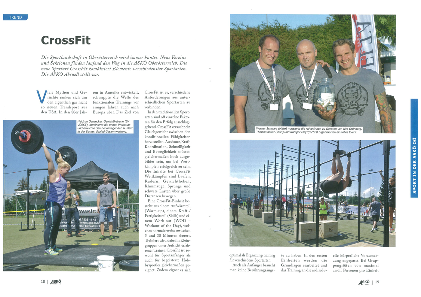 Clean & Jerk in der Dezemberausgabe von ASKÖ Aktuell.